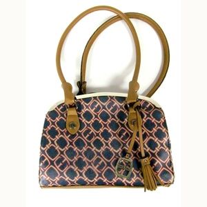 Ellen Tracy Purse Handbag 11"x3"x8" Multi Color
